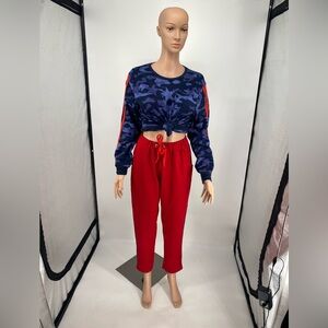 Red Women's Jogger Pant Set